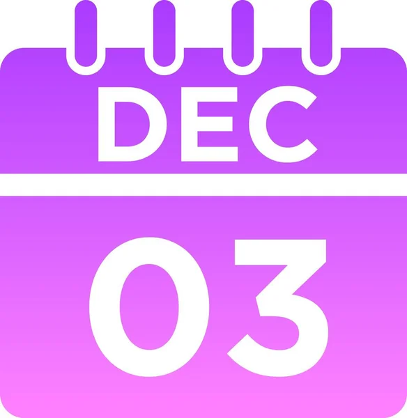 Ikon Glyph Kalender Desember — Stok Foto