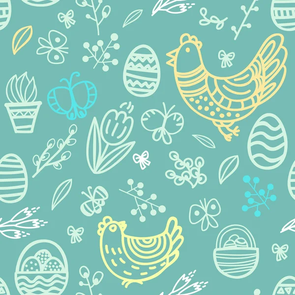 Easter seamless pattern — Stock Vector