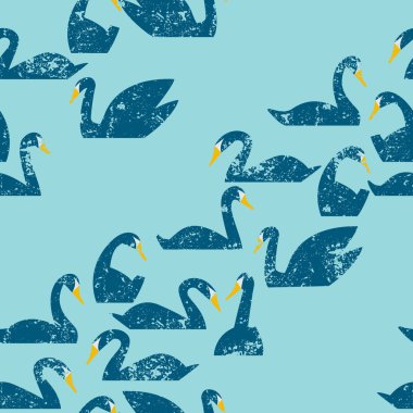 Kuğu sürüsü seamless modeli yüzme. Vektör çizim. Tüm öğeler değil kırpılmış ve maskesi altında gizli. Sen-ecek bulmak scuffs dosyayı içinde oluşturmak için bir desen.