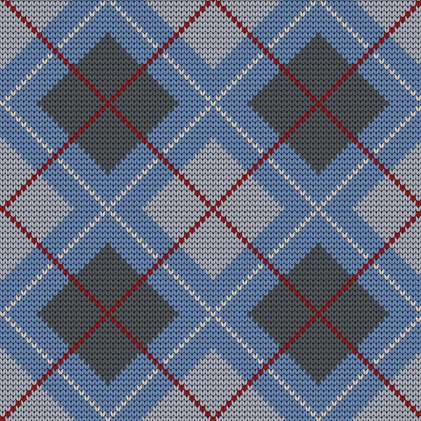 Motif tricoté sans couture dans le style argyle — Image vectorielle