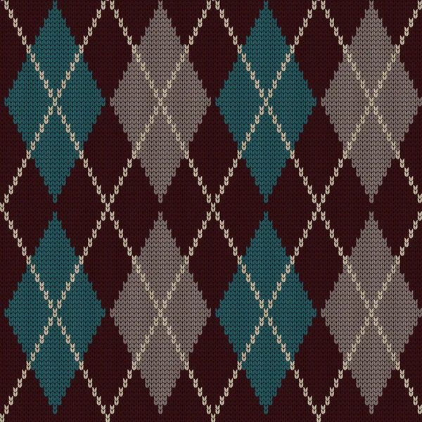 Motif tricoté sans couture dans le style argyle — Image vectorielle