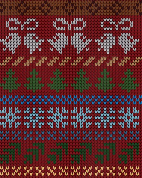 Lavorato a maglia modello senza cuciture di Natale — Vettoriale Stock