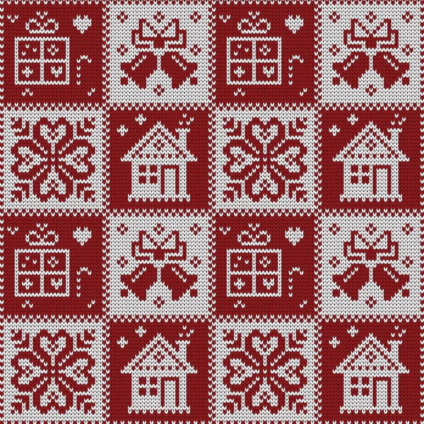 Tricoté motif sans couture de Noël — Image vectorielle