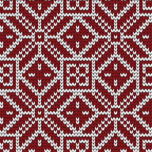 Motif tricoté sans couture dans le style norvégien — Image vectorielle