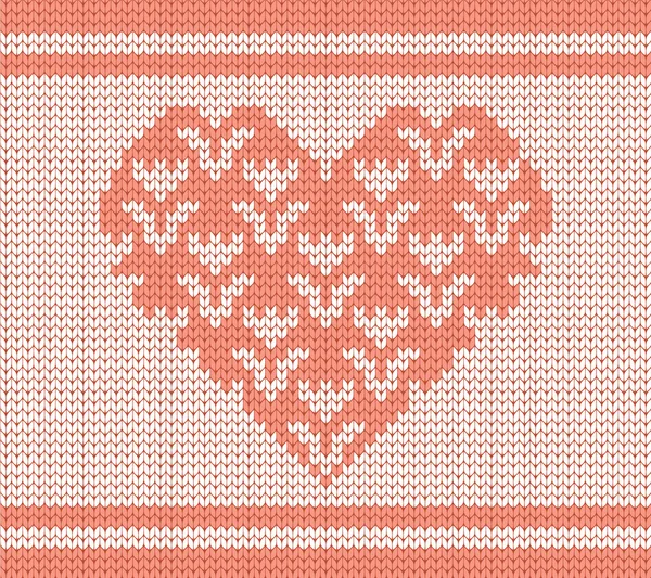 Motif tricoté sans couture coeur de fleurs de printemps — Image vectorielle