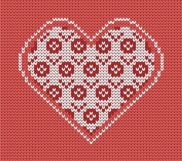 Motif tricoté sans couture coeur de fleurs de printemps — Image vectorielle