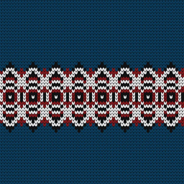Knitted seamless border slovenian ornament — Stock Vector