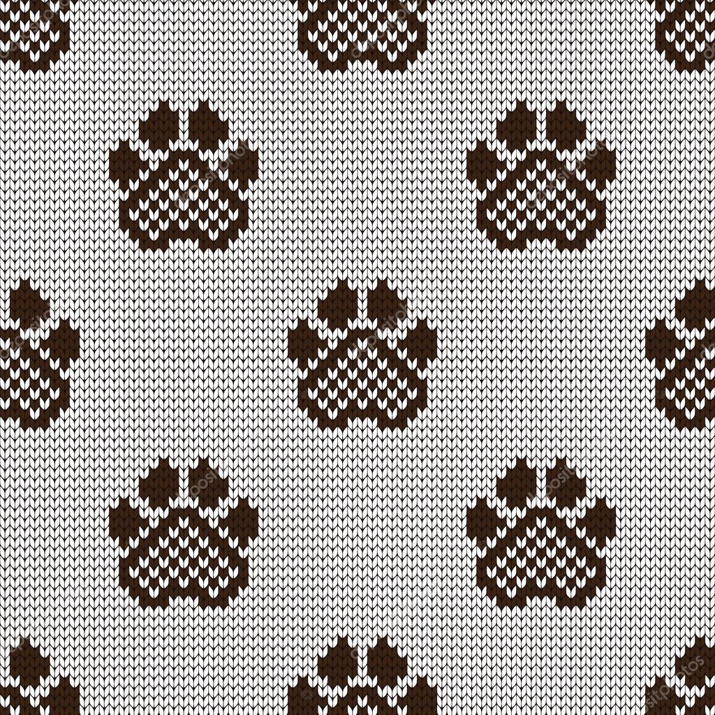 Knitted seamless pattern dog pads