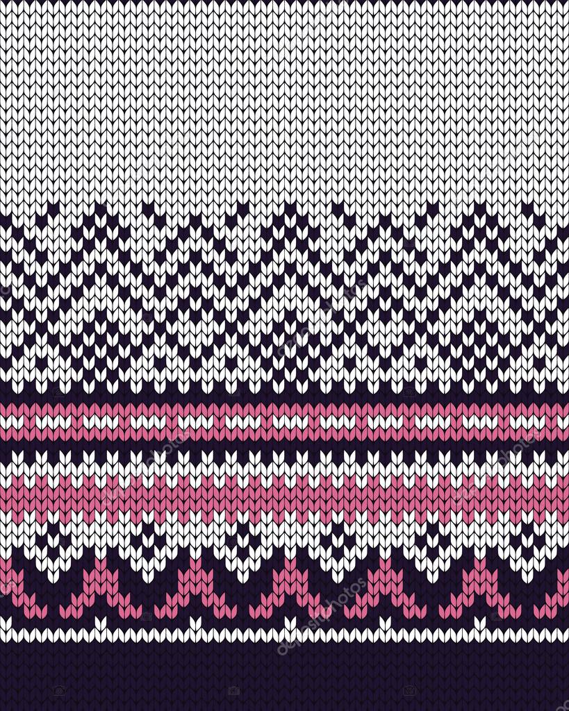 Knitted seamless border with fire isle elements