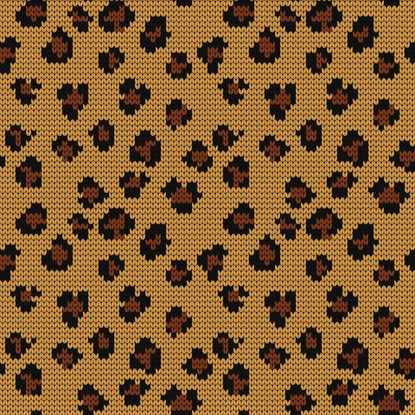 Macchie di leopardo modello senza cuciture a maglia — Vettoriale Stock