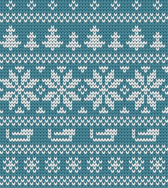 Knitted winter seamless pattern — Stock Vector