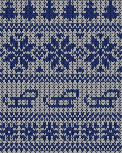 Padrão sem costura de inverno tricotado — Vetor de Stock