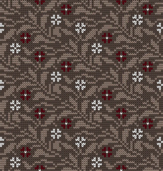 Motif tricoté sans couture fleurs d'automne — Image vectorielle