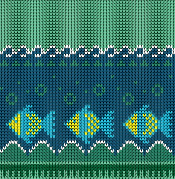 Bordure sans couture marine tricotée — Image vectorielle