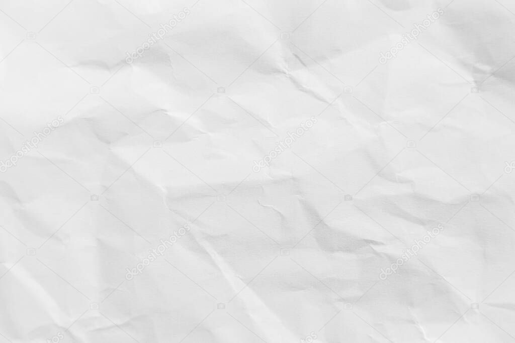 White crumpled recycled paper texture background for design