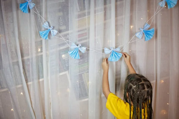 Diy Angel Made Medical Face Masks Zero Waste Ornament Christmas — Stock Photo, Image