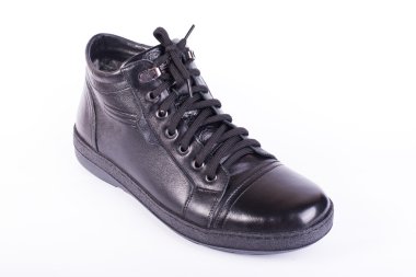 Tek siyah deri erkek sıcak ayakkabı bağcıklarımı ile 