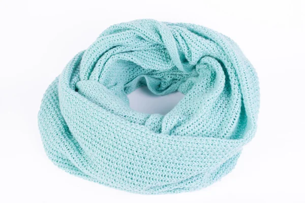 Gebreide blauwe sjaal — Stockfoto