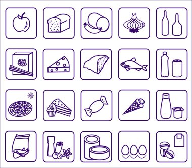 Süpermarket mürekkep simgeler