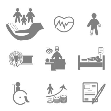 Yaşam ve sağlıklı sigorta Icons collection