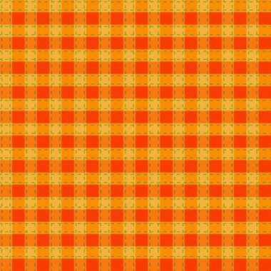 Dikişsiz turuncu-sarı-yeşil kareli desen