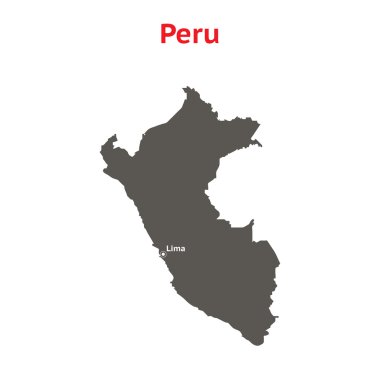 Gri vektör haritası Peru.