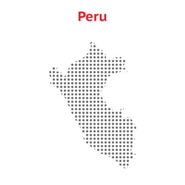 Gri vektör haritası Peru.