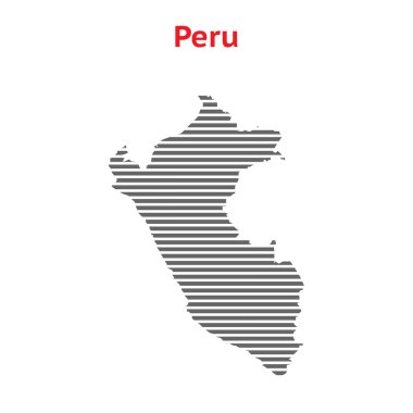 Gri vektör haritası Peru.