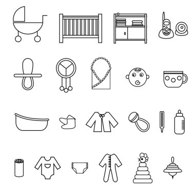 Düz bebek Icons collection