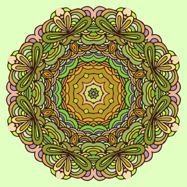 Elle çizilmiş mandala renkli