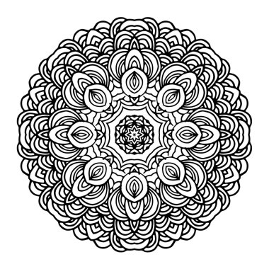 Elle çizilmiş mandala şablon tasarımı için