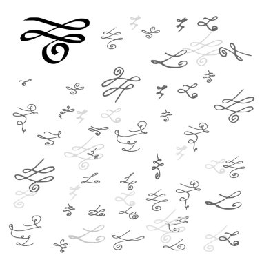 Handdrawn swirls ve curles