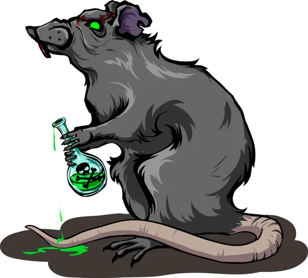 Laboratory Angry Rat — Stock Vector