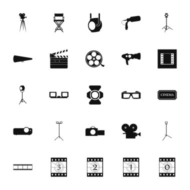 Film sinema simgesi simge kümesi üzerinde arka plan.