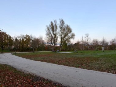 11.15.2025 - Handewitt, Almanya. Gündüz vakti Buerger Park 'ta insanlar için yeni yürüyüş yolu 