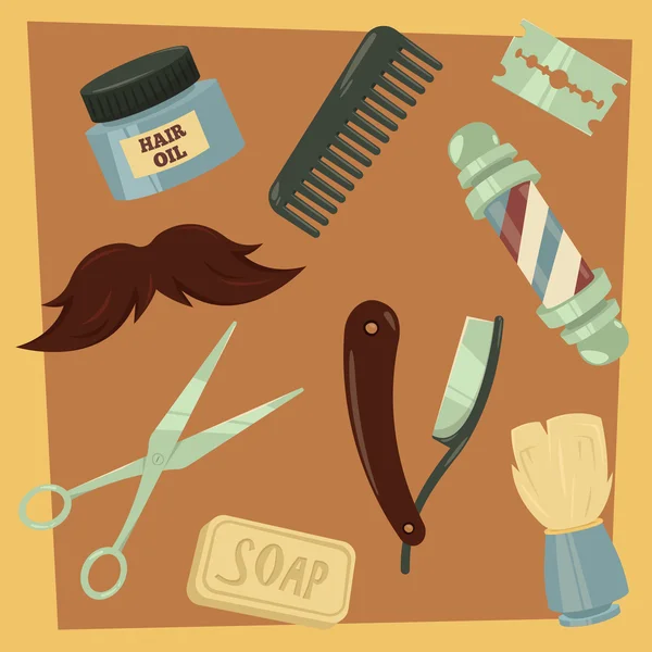 Vintage barbershop elements — Stock Vector