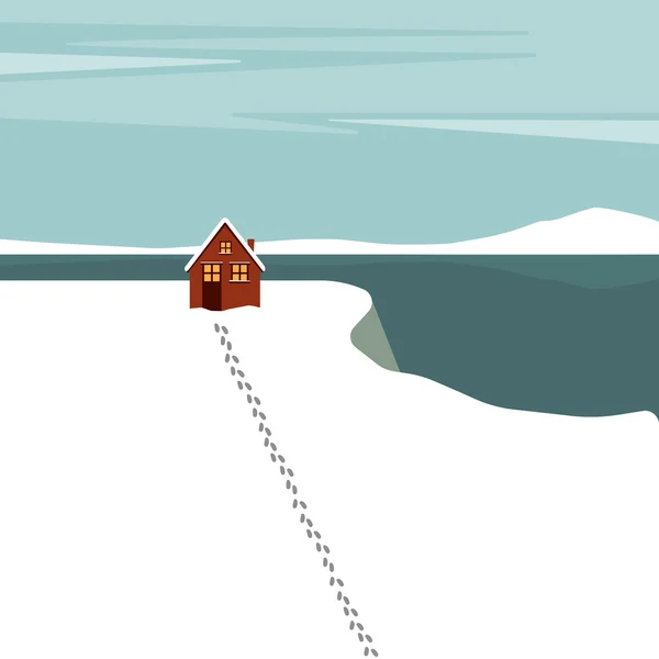 Casa d'inverno. Illustrazione vettoriale — Vettoriale Stock