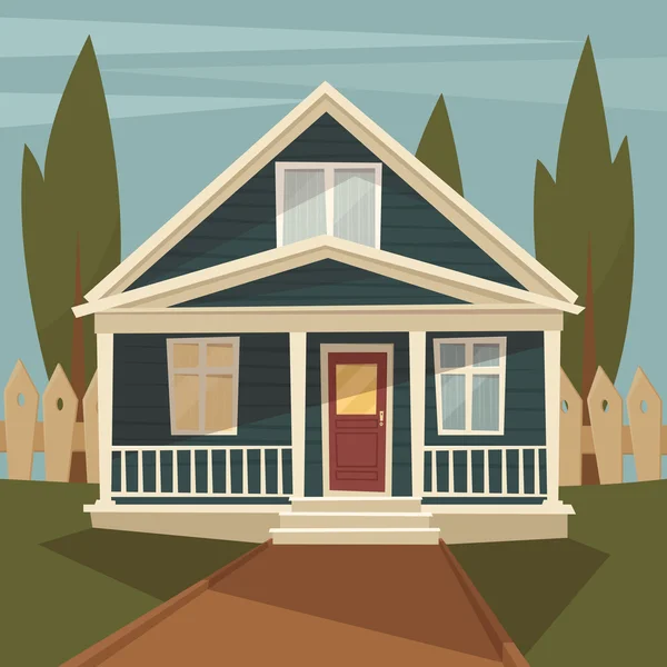 Una casa antigua. Ilustración vectorial — Vector de stock