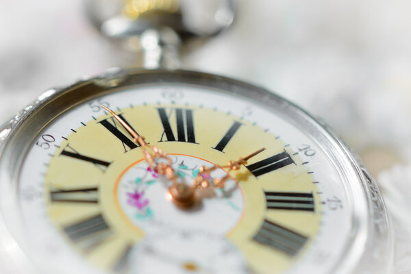 detail of the old pocket watch