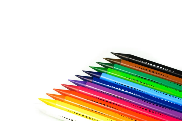 Кольорові градації загострення олівців у порівнянні з кольоровою шкалою ConsECUTIVE, ізольовані на чисто білому тлі, VERSION з пробілом для тексту або банера — стокове фото