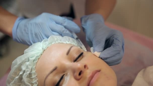 Mesotherapie Gesichtshaut Behandlung — Stockvideo
