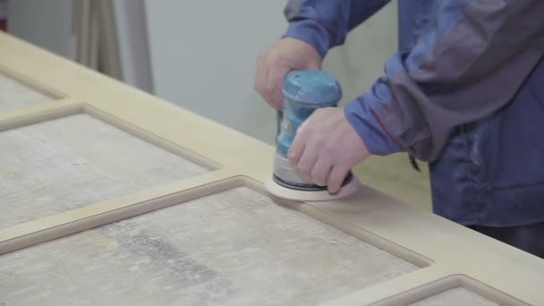 Sanding the Wood, close up footage. — Stock Video