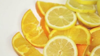 portakal ve limon döndürme masada, yakın çekim