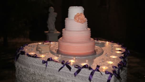 美丽的婚礼蛋糕 — 图库视频影像