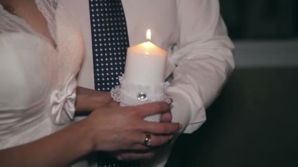 Casamento de vela Lua de mel — Vídeo de Stock