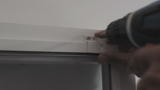 Installation of plastic windows — Stock Footage Installation of plastic windows Stock Footage