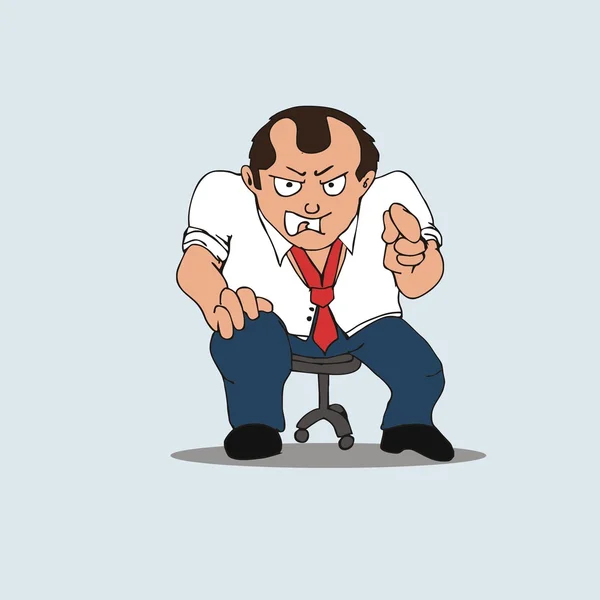 Jefe enojado vector de dibujos animados — Vector de stock