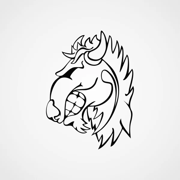 Bison maskot Head.Buffalo chef djurens Symbol — Stock vektor