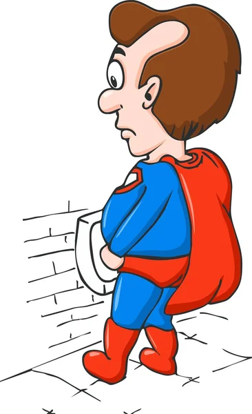 Superhjälte på toalett — Stock vektor