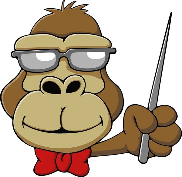 Cartoon smart Gorilla — Stock vektor